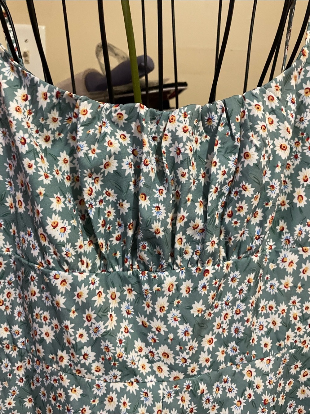 Blue Floral Ruffled Mini Dress - Picture 4 of 8